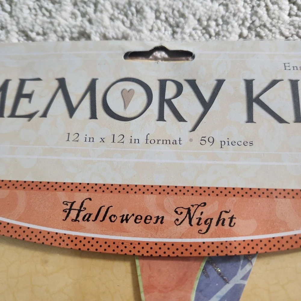 Amscan Halloween Night Memory Kit 12x12 Scrapbook 59 Piece Set Glitter Gemstones